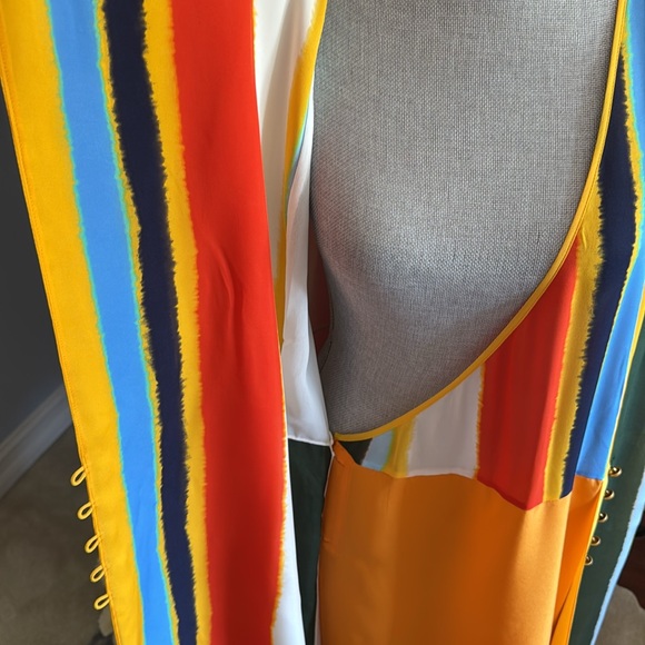 Tory Burch Colourful Striped Sleeveless Bettina Dress Size 12 - Picture 12 of 16